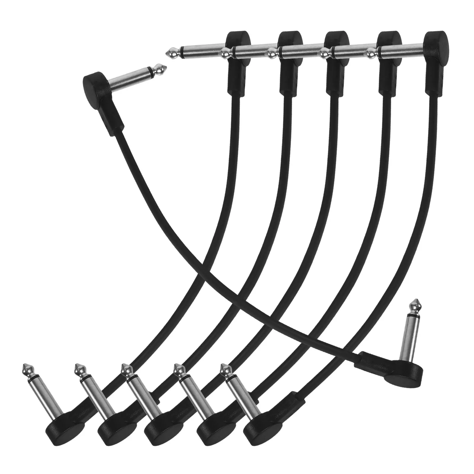Guitar Pedal Patch Cables 6 Pack Quarter Inch Male to Male Oxygen Free Copper Clear Audio Durable