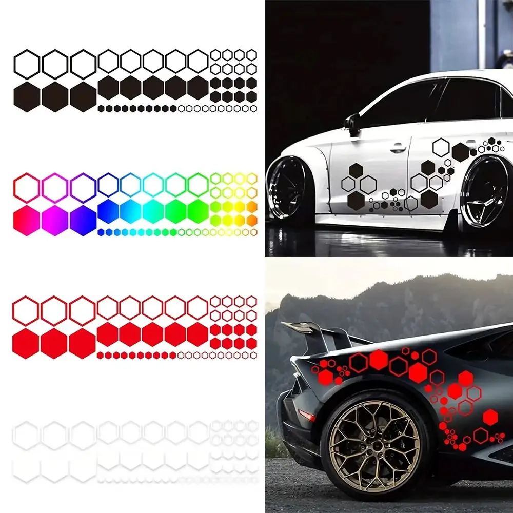 Waterproof Car Modification Car Decals Trims DIY Universal Vinyl Hexagon Honeycomb Decals Auto Body Tuning Stickers