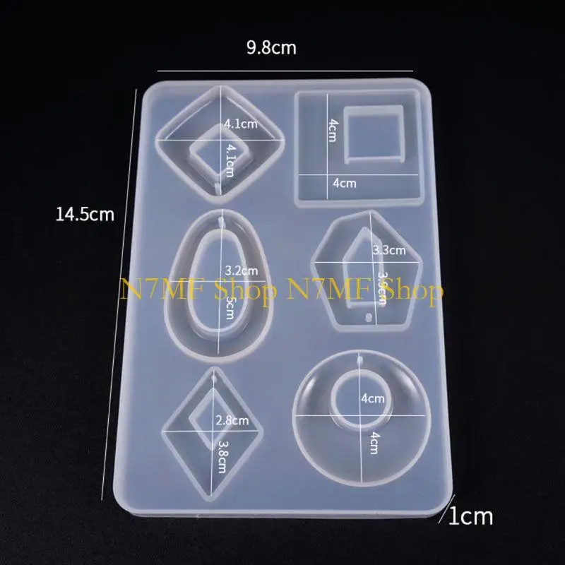 

N7MF Silicone Acrylic Earring Necklace Pendant Mold Resin Casting Mold Jewelry Making