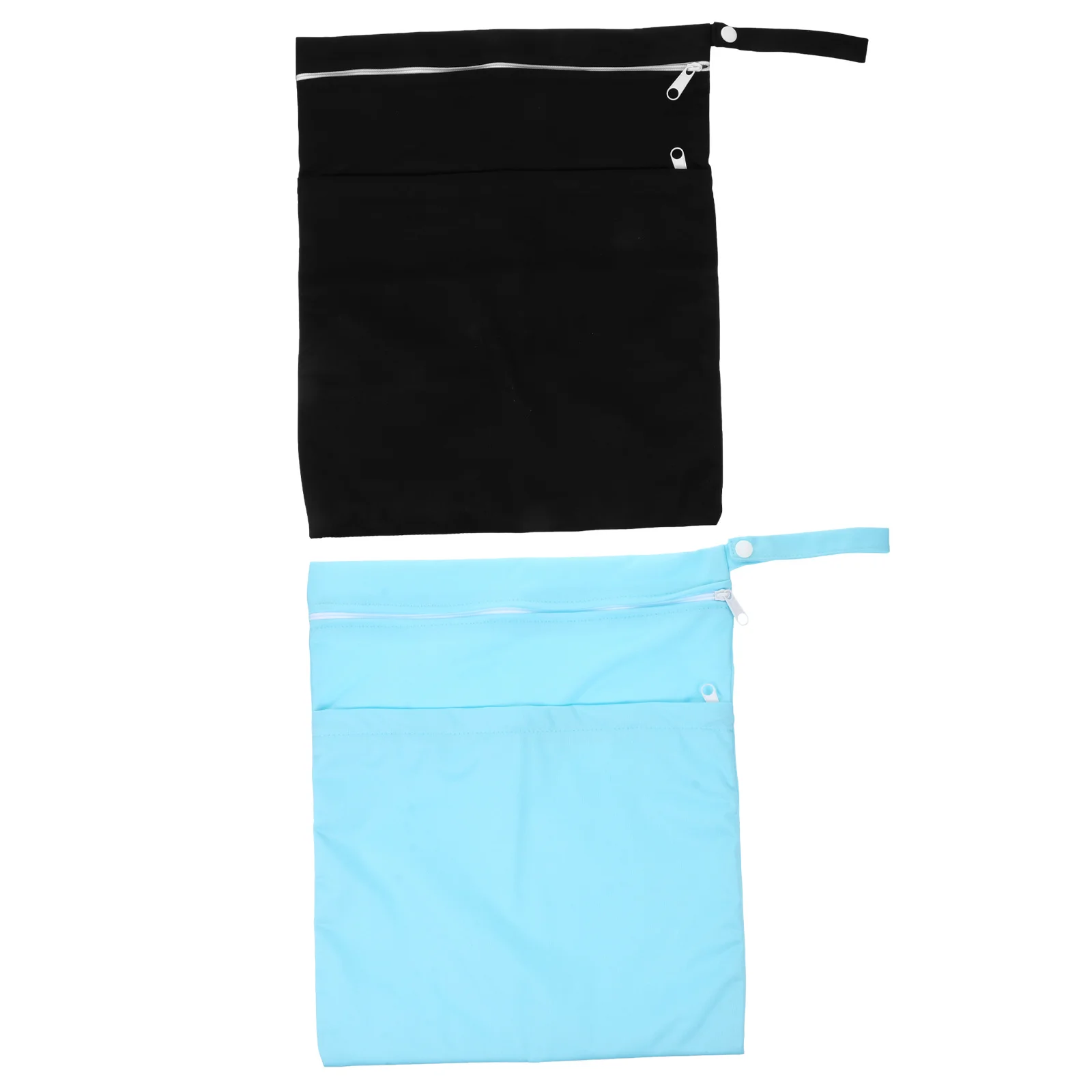 

2Pcs Baby Cloth Diaper Organizer Waterproof Storage Bags Wet Dry Portable Infant Diaper Pouch Two Zippered Pockets