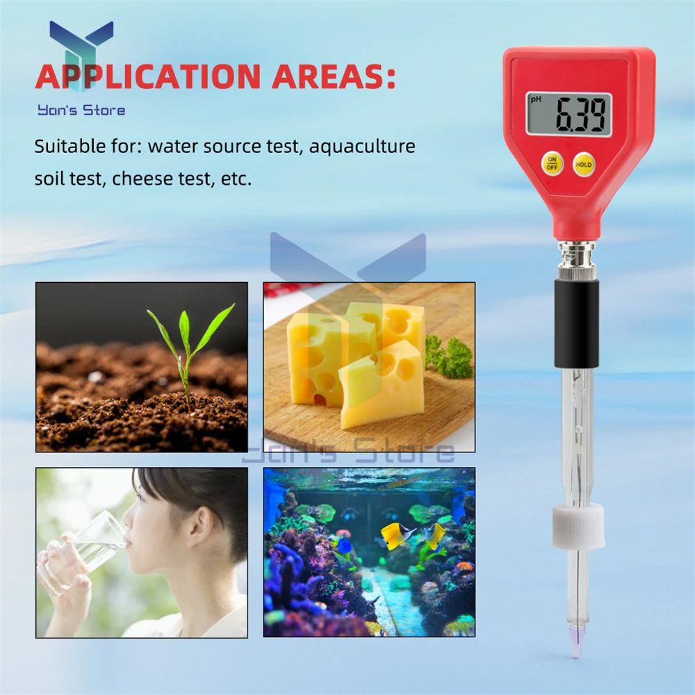 PH-98108 PH Meter Digital Water Quality PH Tester For Food Acidity Meter Soil Meter for Plant Flowers Vegetable Acidity Moisture