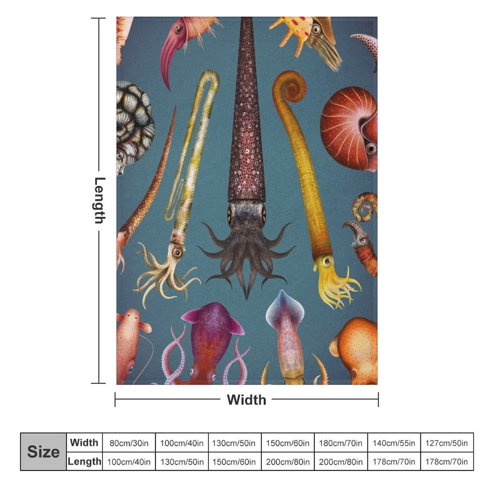 Cephalopods Plate Throw Blanket Sofa Throw blankets ands Quilt Blankets