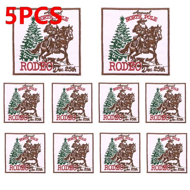 5 pçs atacado feliz natal remendo arco remendos bordados de natal para roupas ferro em remendos termoadesivos