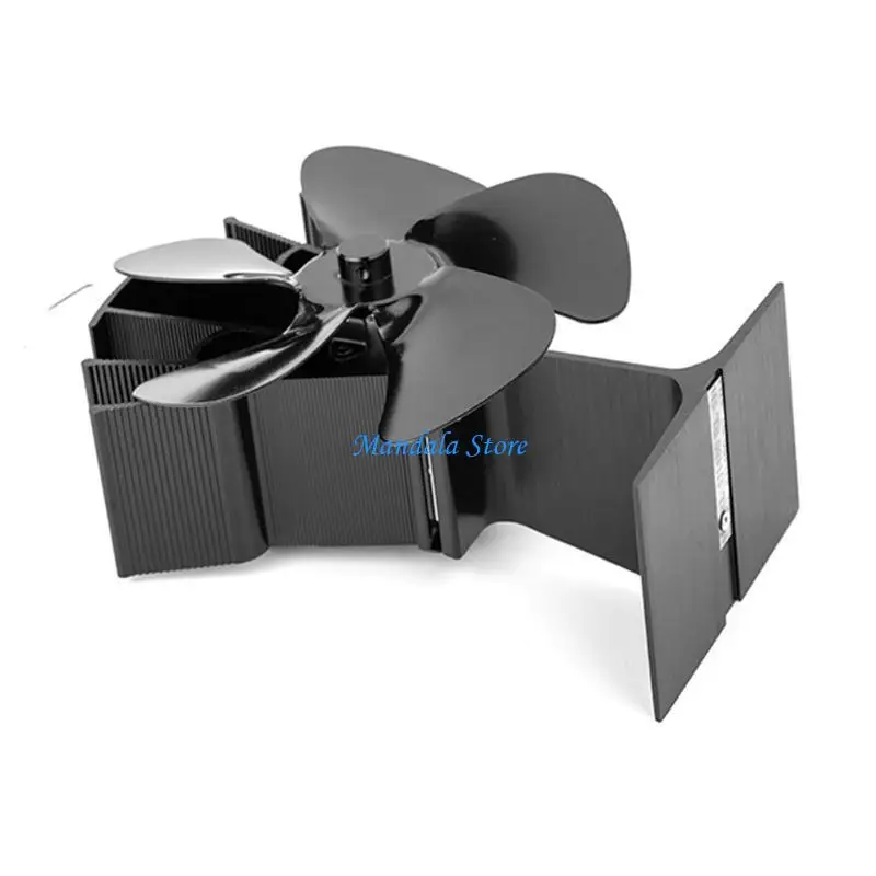 U2JC المنزل الموقد موقد مروحة 5-شفرة موقد الخشب مروحة تعمل بالطاقة الحرارية الشتاء في الأماكن المغلقة