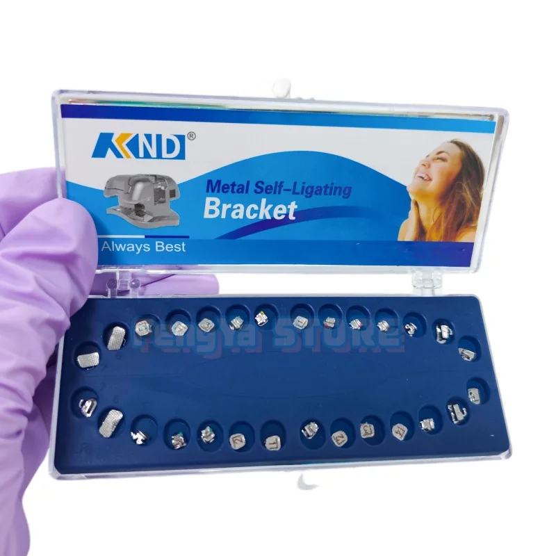 1 Caja de Brackets Metálicos Autoligables KND Damon Q System para Ortodoncia Dental, Ranura MBT/ROTH 0.022, Torque Estándar, Uso Odontológico