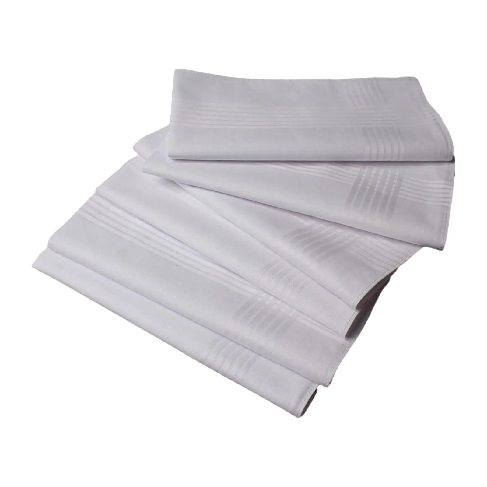 6Pcs White Mens Handkerchief Hankies Hanky Combed Gift Soft Pocket Square for Father Gentlemen Party Wedding Everyday Use