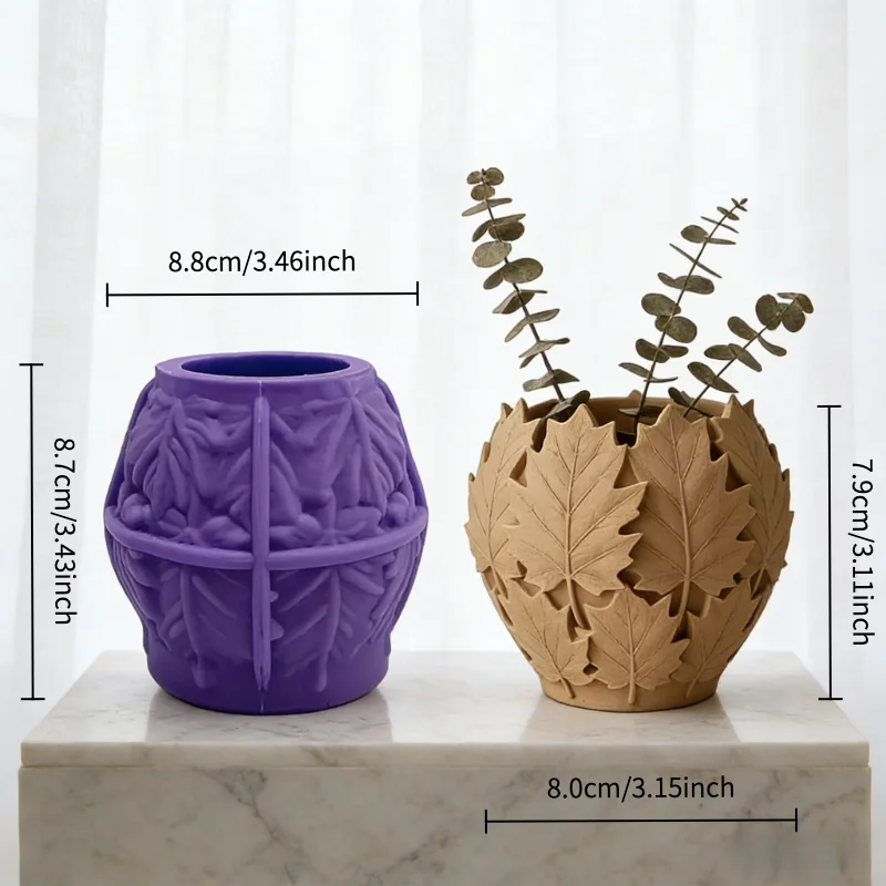 Leaves-shaped silicone art mold with exquisite texture. Use it to make forest-themed maple leaf ball flower pots/decorative orna view 4