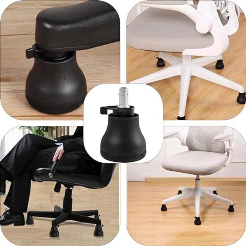 AB15-Accesorios para sillas de oficina, ruedas giratorias, almohadillas para pies fijas, interruptor fácil entre deslizamiento de ruedas y freno de rueda, 5 uds.