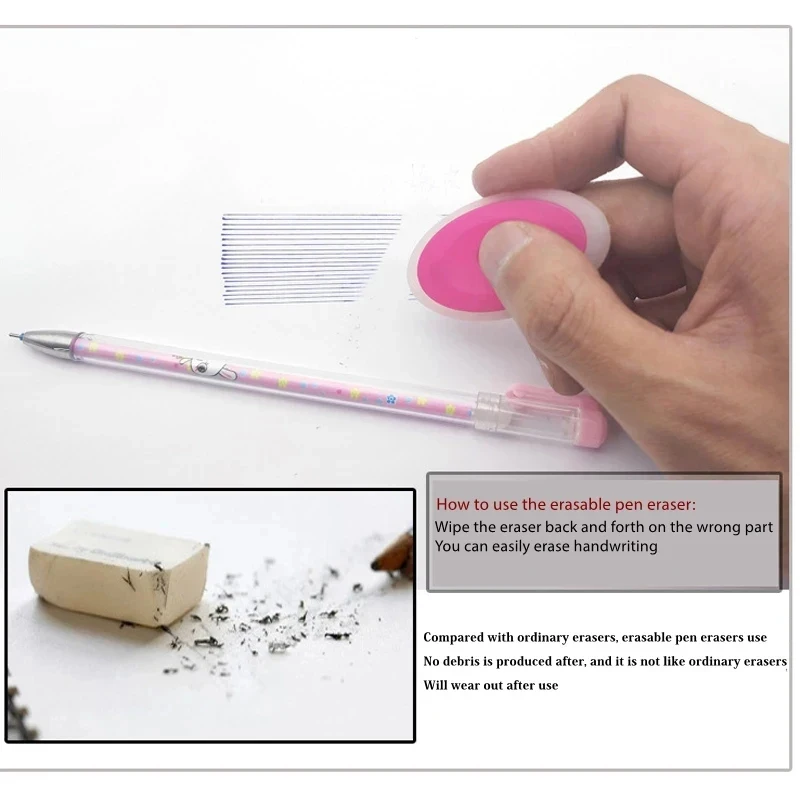 1/3/5/7pcs Oval Erasable Special Rubber Erasable Gel Pen Correction Supplies School Office Cute Stationery kids Gifts