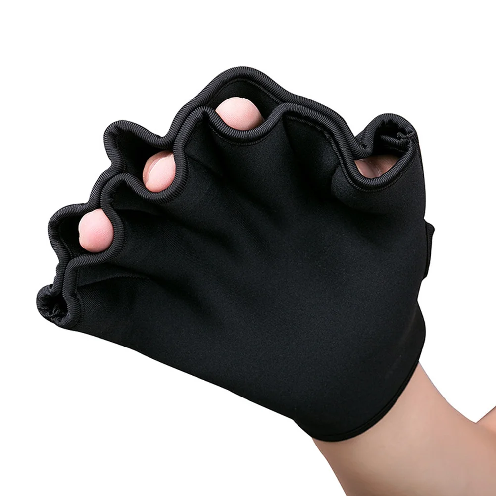 

1Pair Swimming Webbed Gloves with Hook Loop Wrist Strap Improved Grip Strength Soft Sweat Absorbing Aqua Workout Gear