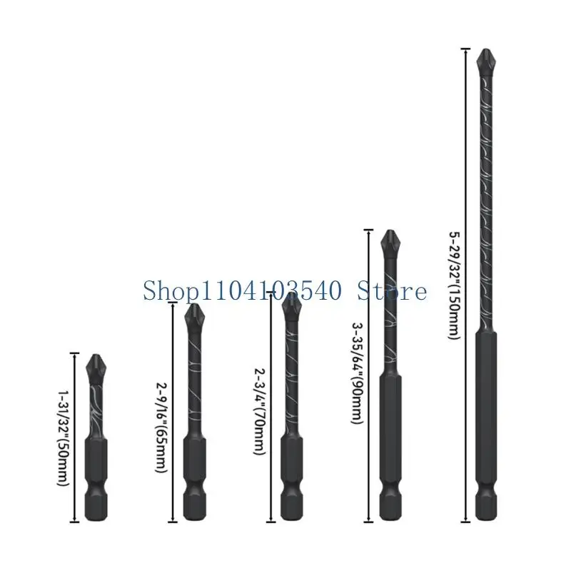02DC Profesional Hexagonal Shank Obeng Bit Magnet Croses Bit Antislip Grip