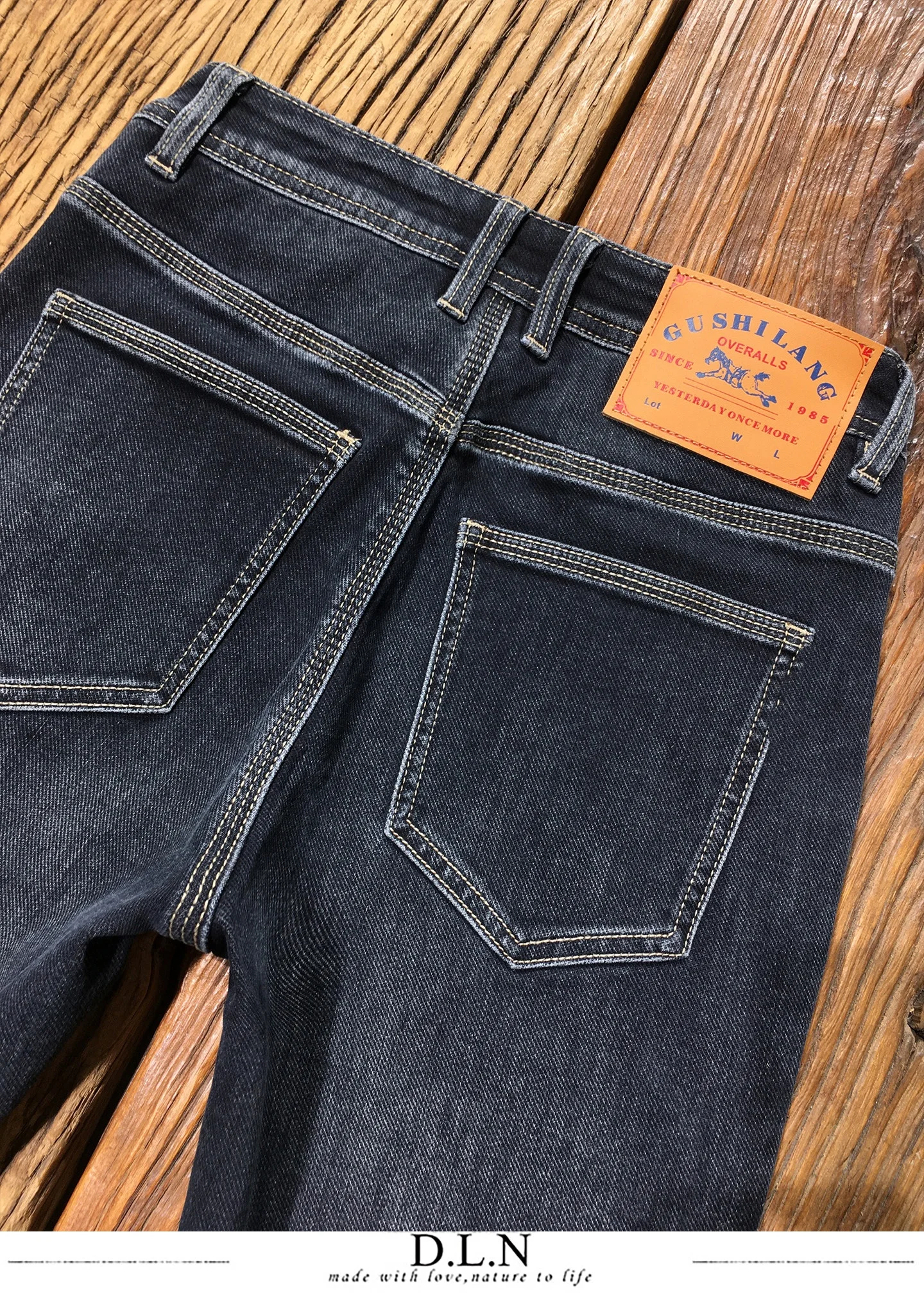 High-end Trendy 2026 Spring Summer New Style Men's Denim Jeans American Vintage Trendy Brand Casual Stretch Slim-fit Trousers