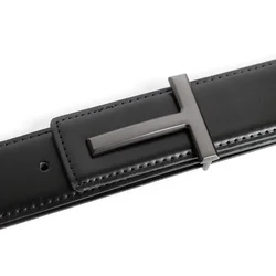 Fashion Business Luxury Designer Brand T Buckle Belt Men High Quality Women Genuine Real Leather Dress Strap for Jeans Waistband