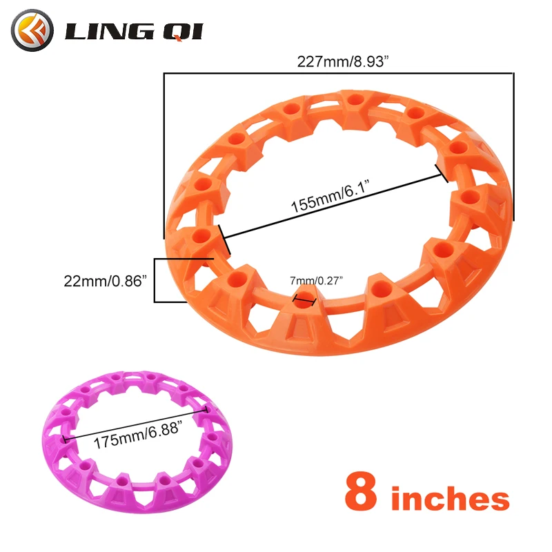 LINGQI tapa de llanta de protección de cubo embellecedora de rueda de 8 pulgadas, cubierta de plástico apta para vehículo ATV, todo terreno, apto