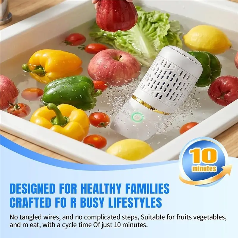 [UPUP]Wireless Capsule Fruit& Veggie Cleaner,With Titanium Electrolysis Purification-For Home Kitchen Produce Purifier