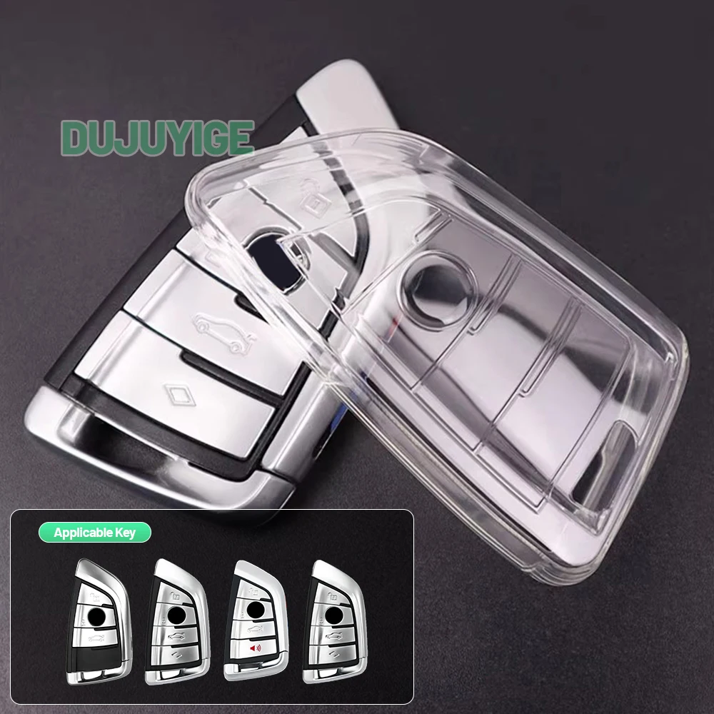 Clear TPU Car Key Case For BMW 5 Series G30 G31 F90 G38 2017-2023 Key Fob Cover Protector Shell Auto Accessories 2018 2019 2020