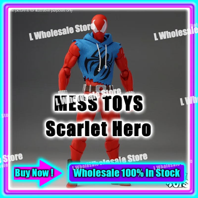 

In Stock Mess Toys Scarlet Hero Scarlet Spider Neighbor Spider Man Messtoys Spiderman Anime Action Figure Gifts Toys