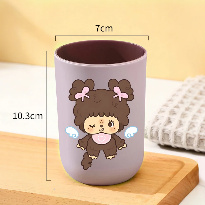 Cute Monchhichi Toothbrush Cup New Girls Boys Kawaii Gargle Mug Women Men Home Bathroom Accessories Kids Birthday Gift Hot Sales