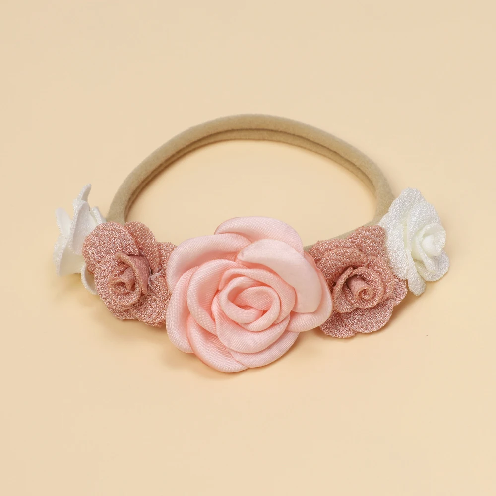 3Pcs/Set Baby Girl Headband Newborn Elastic Flower Toddler Hair Band Kids Headwear Nylon Soft Hairband Children Hair Accessories