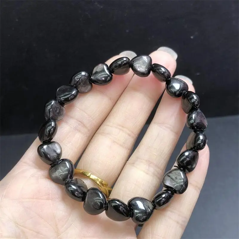 

10 мм натуральный гипертроген сердце браслет из бисера энергетический драгоценный камень женские эластичные украшения целебный подарок на день рождения 1 шт.