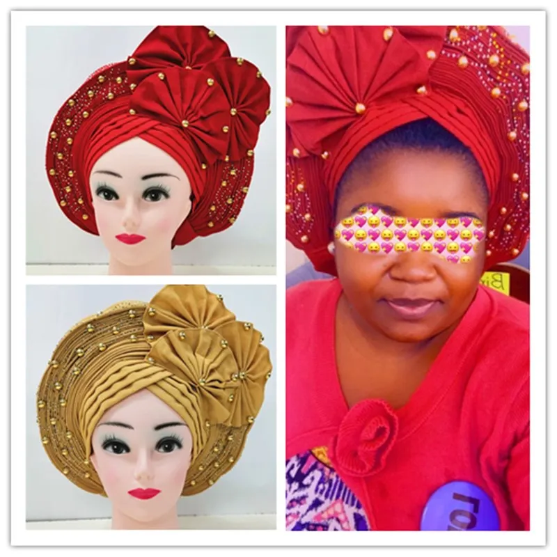 قبعات للنساء السيارات gele هيدتي صنع بالفعل 2022 aso oke عمامة فام musulman موضة bonnet أشرطة رأس الأفريقية عالية الجودة