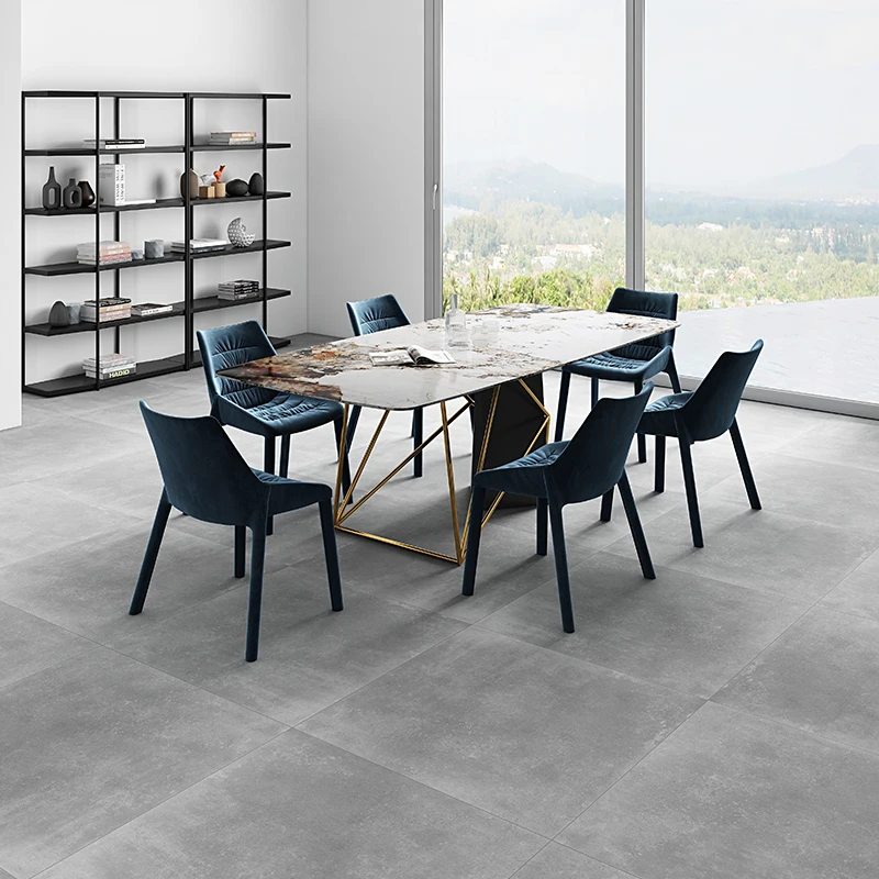 Luxurious stone dining table, simple and modern imported Pandora slate home light luxury dining table