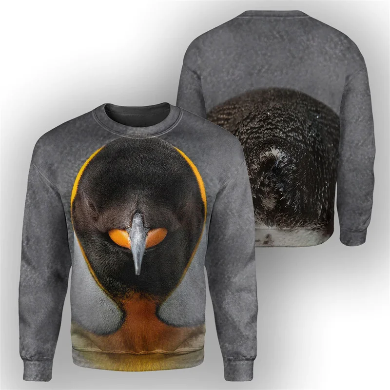 

New Autumn 3D Cute Animals Penguin Owl Pig Cow Printing Sweatshirts For Men Kid Fashion Funny Pullovers Top Long Sleeves Clothes