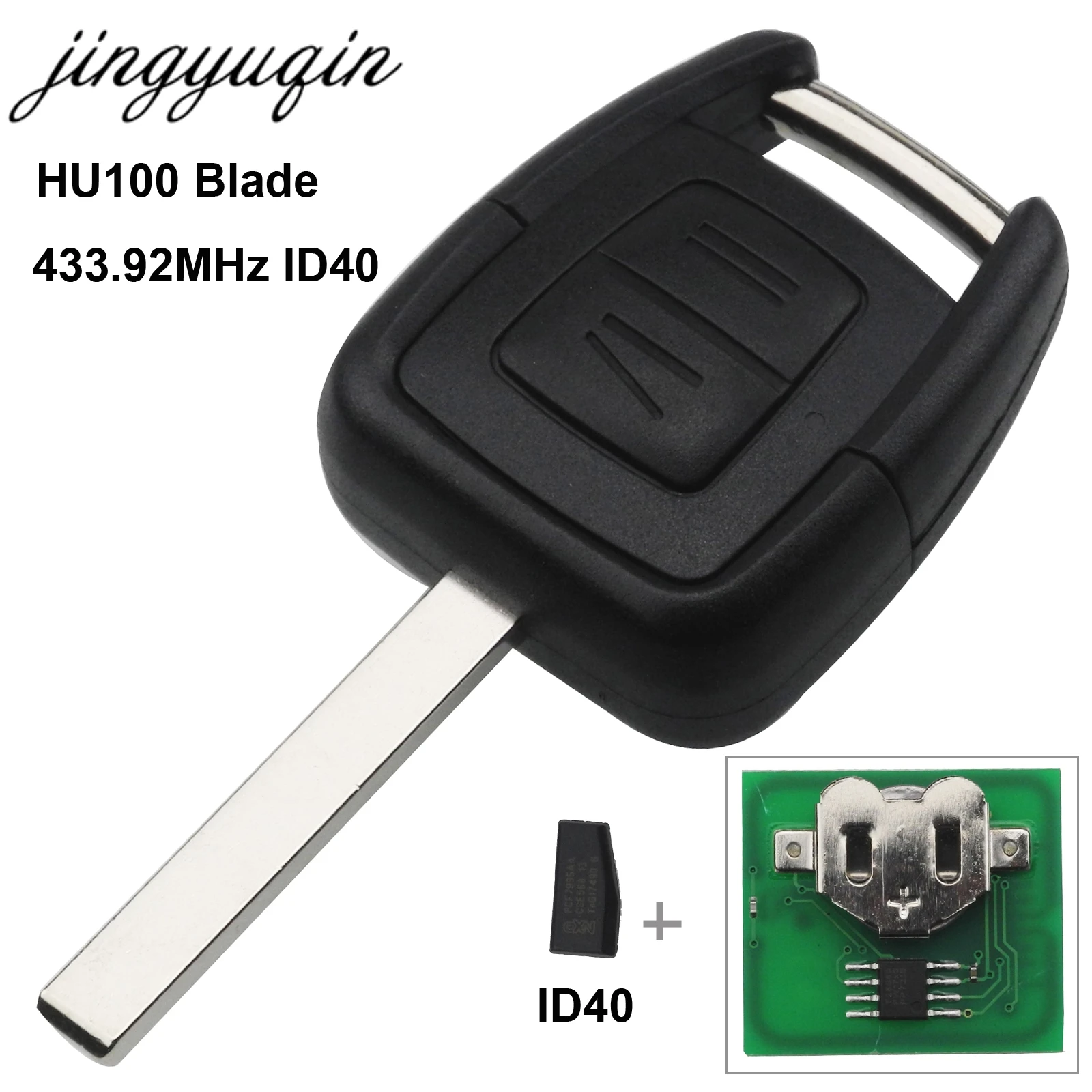 Jingyuqin รีโมท2ปุ่ม433MHz FOB สำหรับ Opel Delphi Vauxhall Astra 1998-2005 ID40ชิป HU43 HU100 YM28ใบมีด HU46