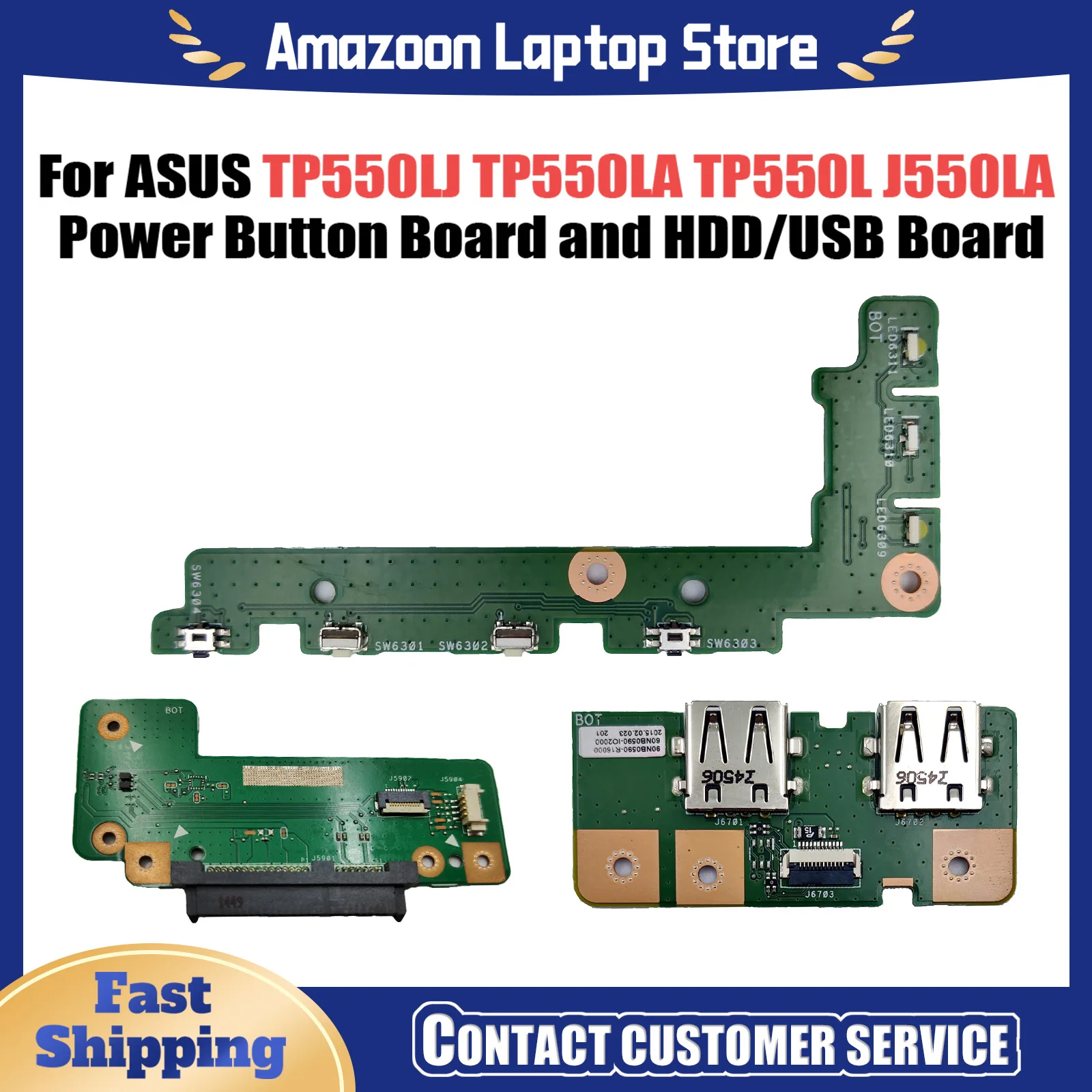 For ASUS TP550LJ TP550LA TP550L J550LA J550LD Power Button Board and Hard Drive HDD/USB Connector board Fast Ship