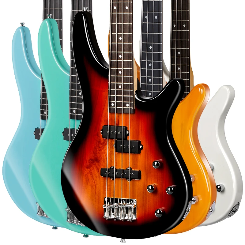 4 String Electric Bass Guitar Basswood Body Rosewood Fingerboard Stringed Instrument For Beginner Practice And Daily Learning