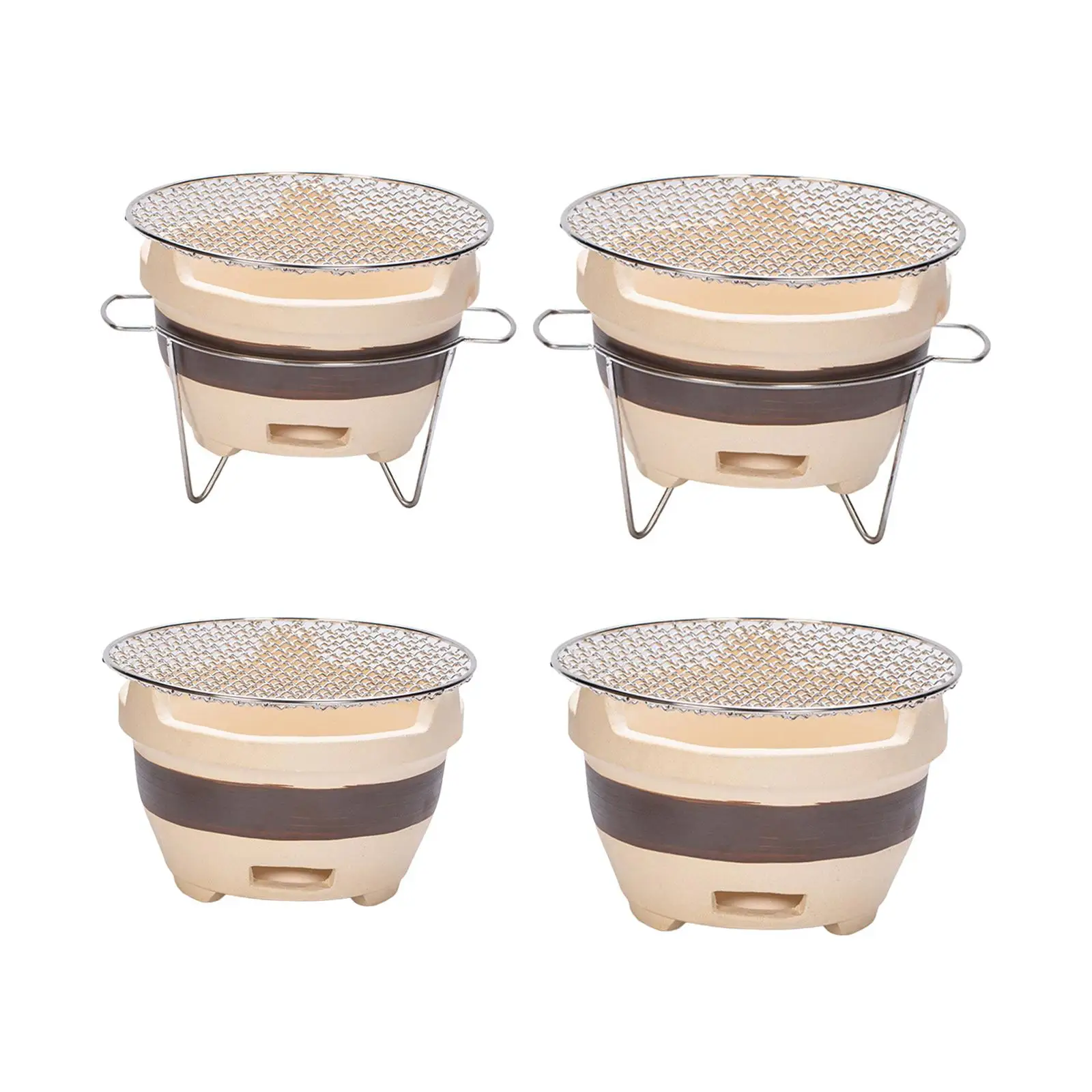 Small Charcoal Grill Clay Stove Multifunctional Tabletop Camping Stove, Pottery Barbecue Stove for Cooking Picnic BBQ
