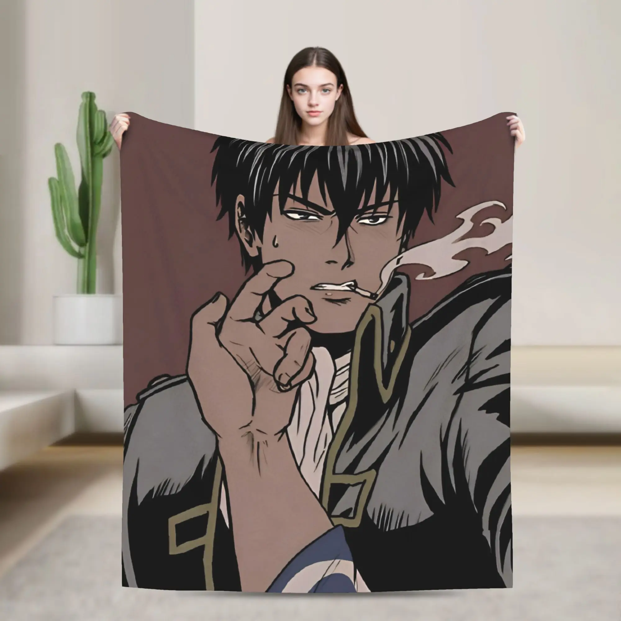 Gintamas Tension Hijikata See Blanket Fleece Textile Decor   Multifunction Super Warm Throw Blankets for Bedding Car Quilt