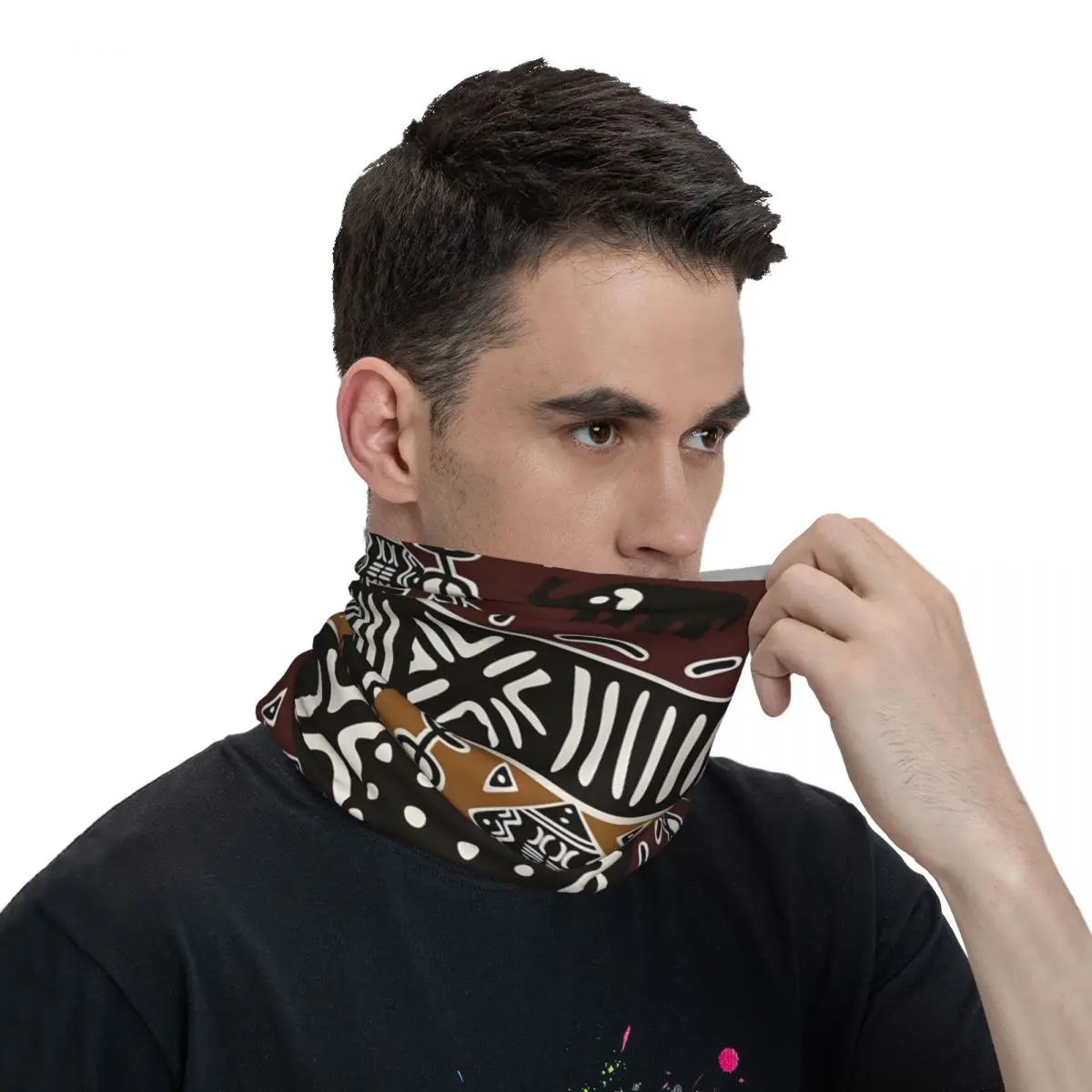 Polaina de cuello de Bandana delgada de elefantes, bufanda de envoltura folclórica de África, diadema, cubierta de cuello