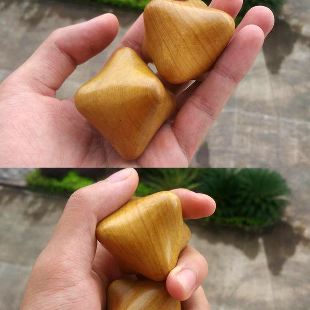 Wooden Hand Hexagonal Massager Wood Body Foot Reflexology Acupuncture Massage Roller for Anti-Cellulite Lymphatic Drainage