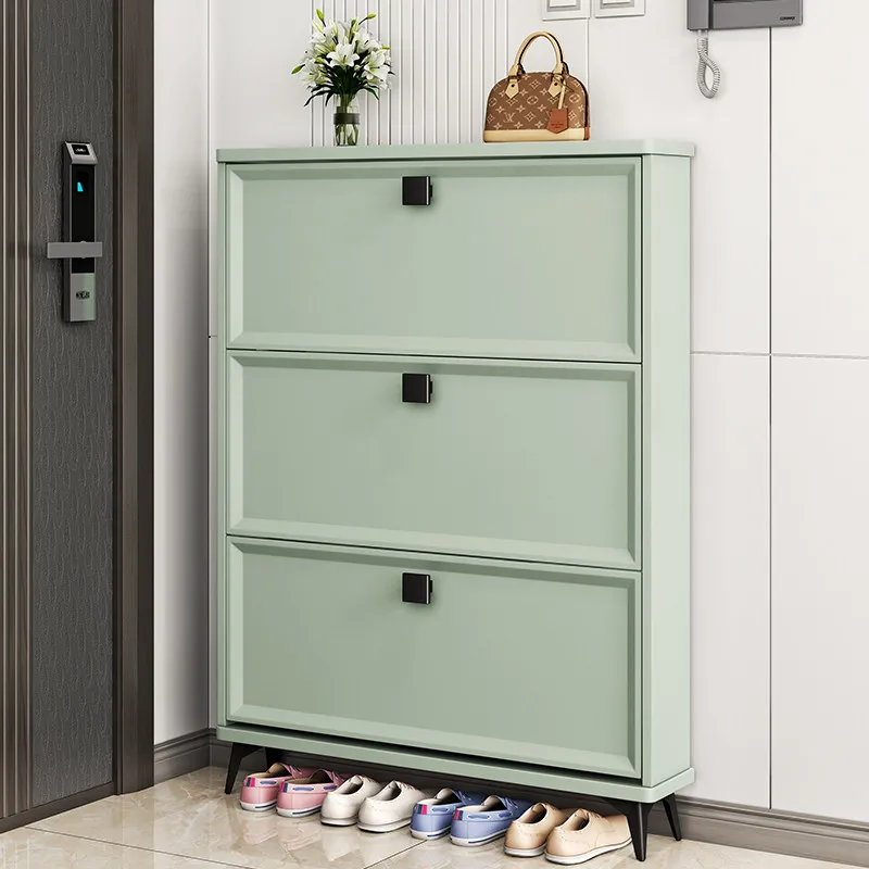 Green Adjustable Wooden Shoe Rack Cupboard Modern Display Entryway Shoe Cabinet Space Saving Luxury Mueble Zapatero Furniture