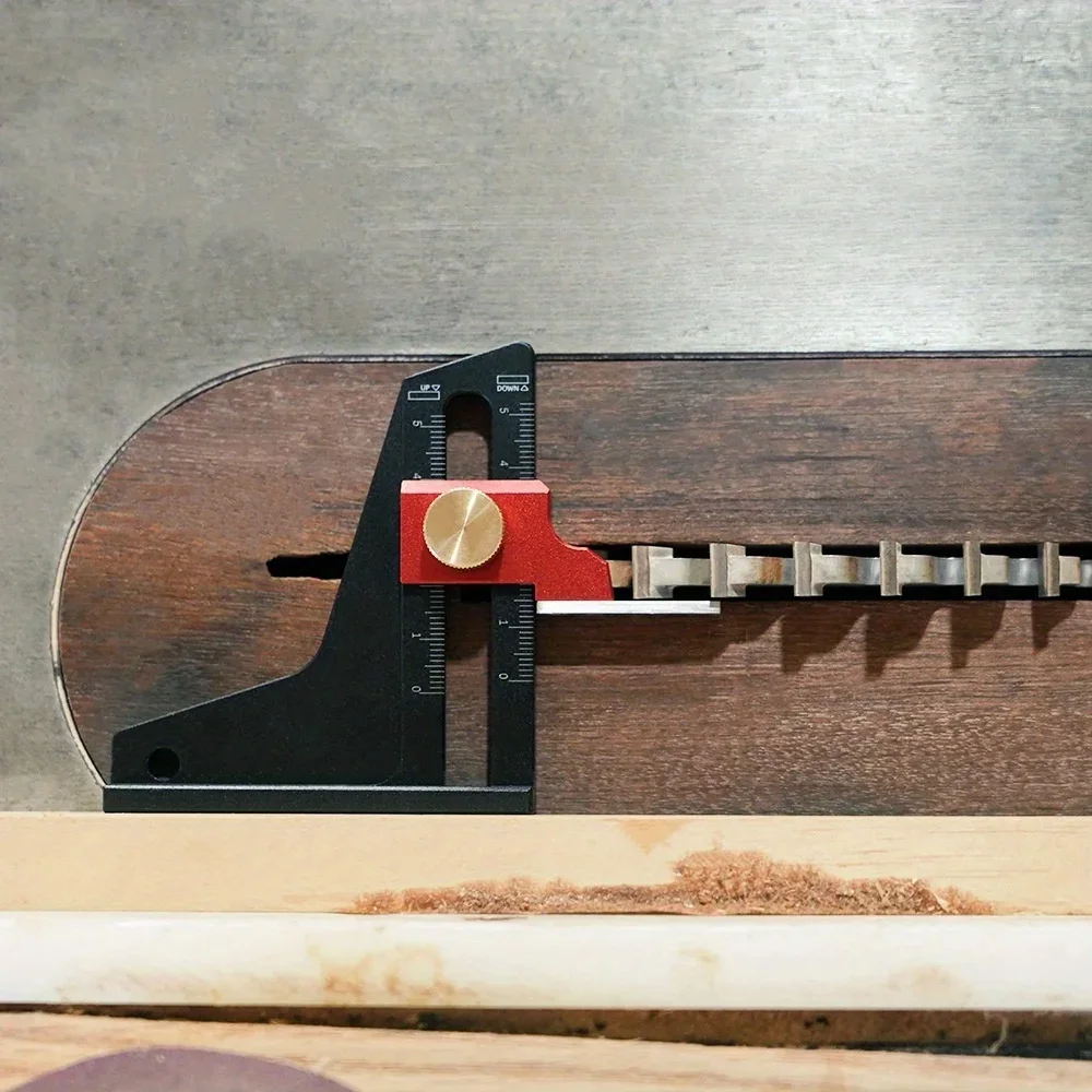 Height Gauge 0-50mm Setup Adjustable Table Saw Depth Gauge - Aluminum Dual Scales DIY Ruler Woodworking Height Measurement Tool