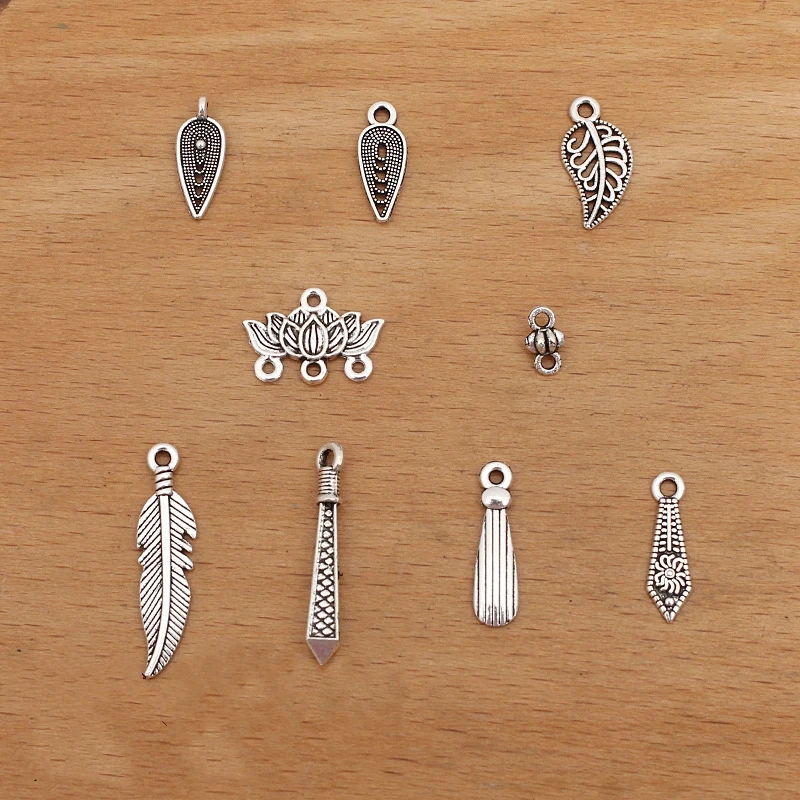 BoYuTe (500 Pieces/Lot) Alloy Feather Leaf Charms Material Diy Jewelry Making Accessories Factory Wholesale