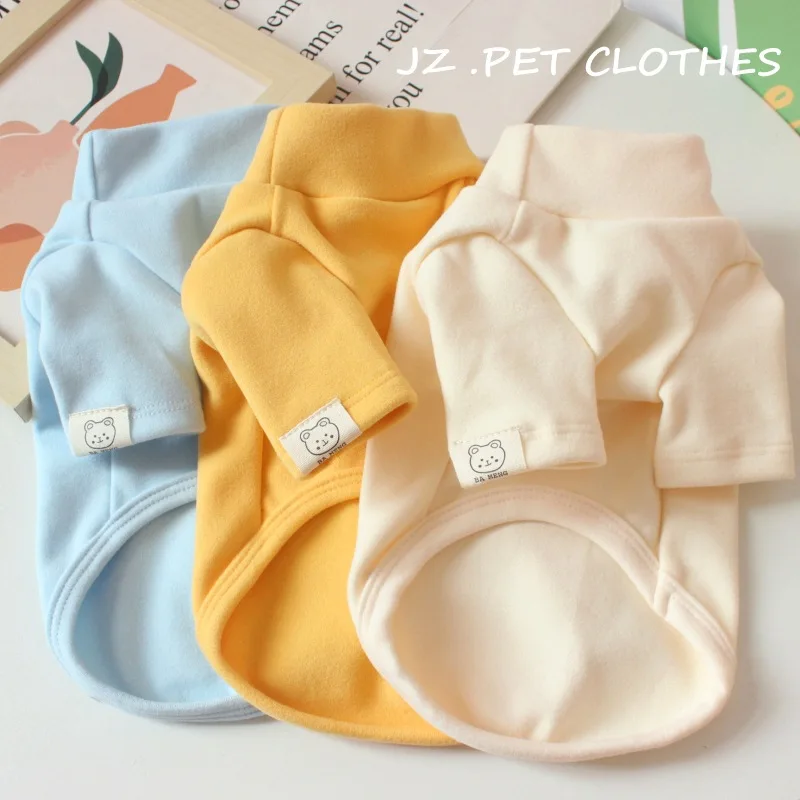 

Cute Solid Color T-shirt for Small Dogs & Cats, Warm Winter Clothes for Puppies, Teddy, Bichon, Poodle, Pomeranian 강아지옷 고양이옷