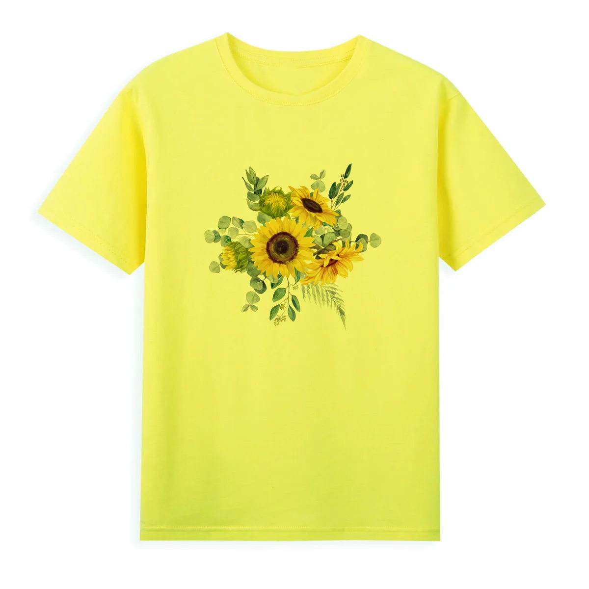 Beautiful Little Chrysanthemum Printing 2D T-shirt New Style Summer Tops Women Original Brand Casual Tees