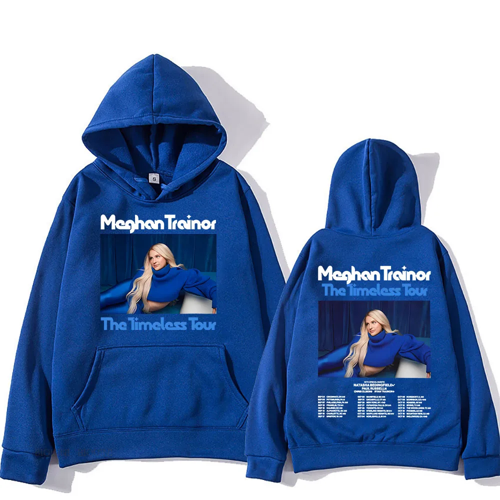 Meghan-Trainor The Timeless Tour 2024 Hoodies Long Sleeve Comfortable Women Sweatshirt with Pocket Casual Fleece Hooded Clothing