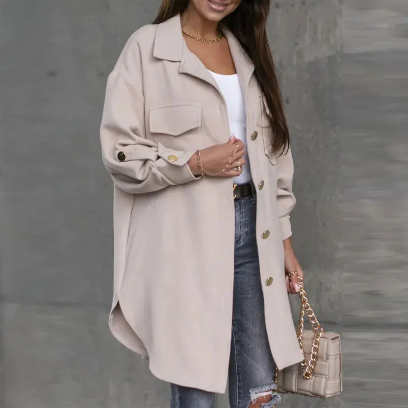

Fashion Shirt For Women 2025 Summer New Style Simple Rolled-Up Sleeve Button Solid Color Mid-Length Temperament Blouse Female