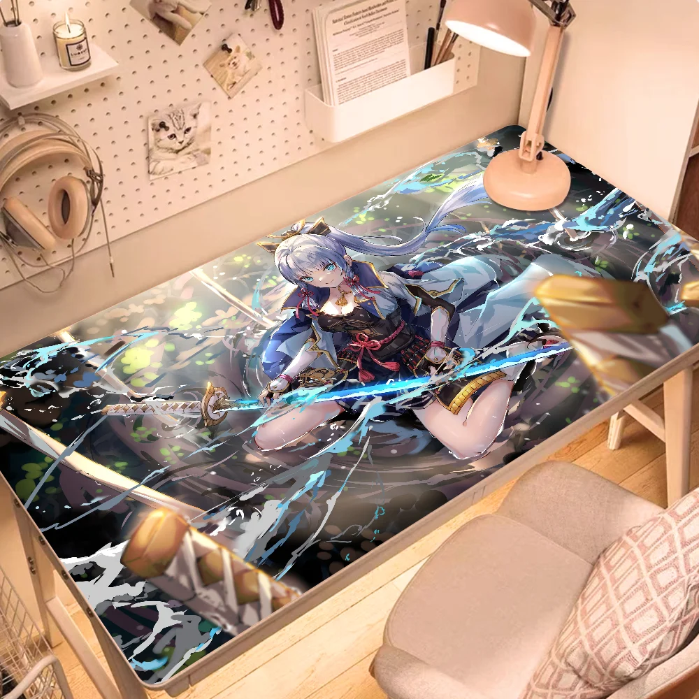 

Genshin Impact Kamisato Ayaka HD Big Gaming Mouse Pad Gamer Large HD Print Mouse Mat Computer Desk Mat Locking Edge Keyboard Pad