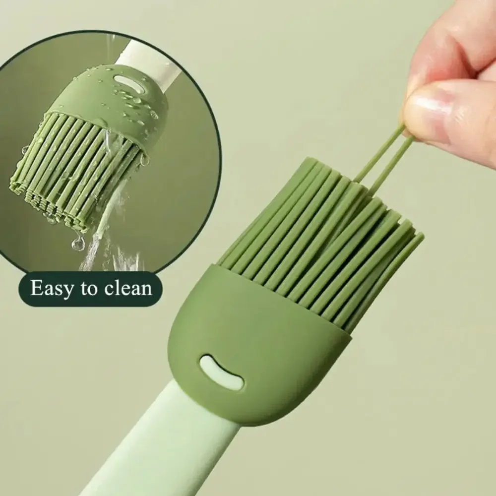 Practical Food Grade Oil Brush Silicone Temperature Resistant Barbecue Brush Non-linting Portable Kitchen Cooking Tool