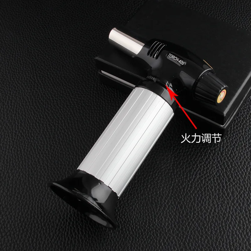 Metal Inflatable Windproof Spray Gun Lighter, High Temperature Resistant Direct Impact Welding Gun, Kitchen Smoking Utensil