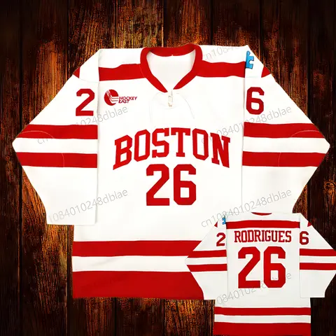 Custom Vintage Boston University Jesse Compher Mcavoy Grzelcyk Borduurwerk Hockey Jersey Jeugd Kinderen Volwassen Elke Maat En Naam
