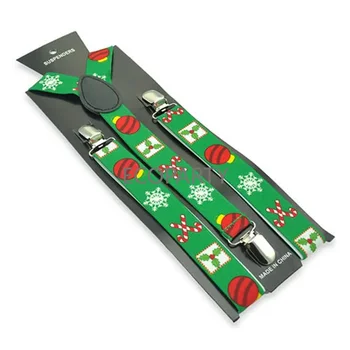 Regalo de Navidad, nuevos diseños, mezcla de tirantes con Clip para hombres y mujeres, tirantes elásticos ajustados con espalda en Y de 1 pulgada para fiesta de Feliz Navidad de 2,5 cm