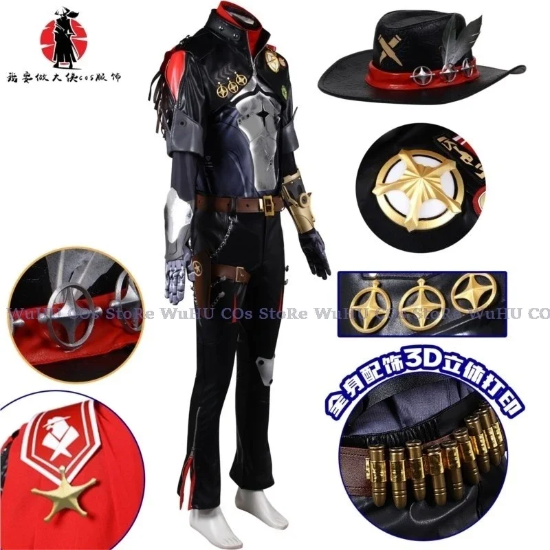 Game Honkai Star Rail Boothill Cosplay Costume Hat Gloves Arm Prop Suits Boothill Wig Men Halloween Party Carniavl Party Props