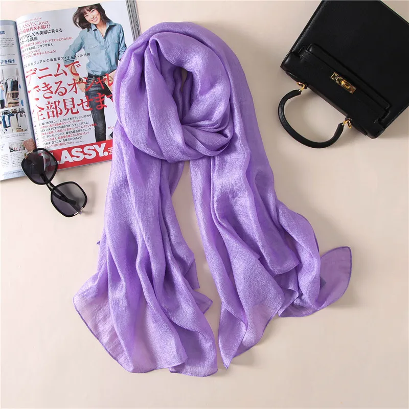 2023 luxus Marke Frauen Mode Schal Plain Solide Seide Leinen Schals Schals Sommer Dame Bandanas Pashmina Foulard Hijab 180*90 cm – Detail 8