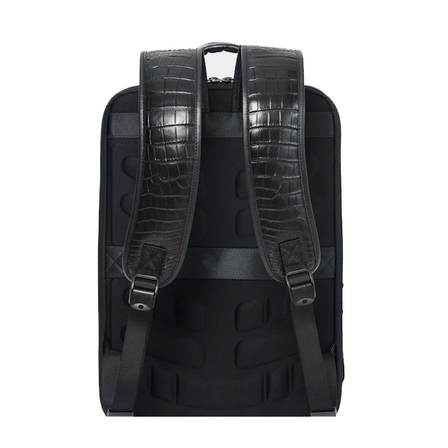 New Alligator Pattern Men Backpack First Layer Cowhide Men's Bag Genuine Leather Schoolbag Large 16 Inch Laptop Travel Backpack