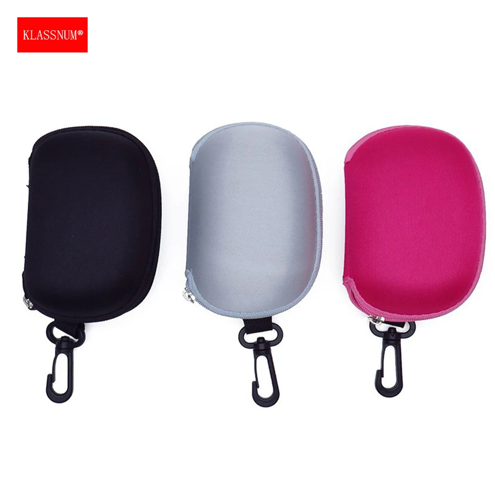 KLASSNUM Portable Folding Reading Glasses Hard Case EVA Zippered Folding Sunglasses Glasses Box Small Storage Pouch with Hook